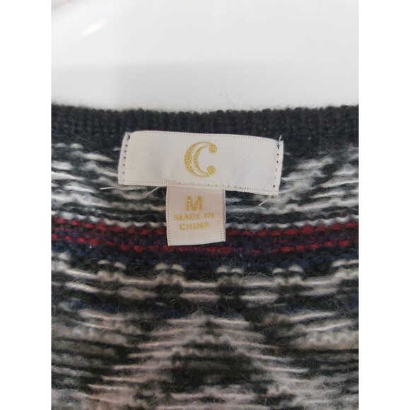 C Women's  Black And White Mid Length Sweater Dress Size Medium - Picture 8 of 9